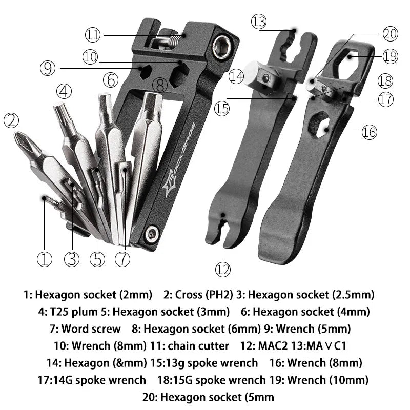 16 - in - 1 Mountain Bike Repair Tool Kit - Newport Finds