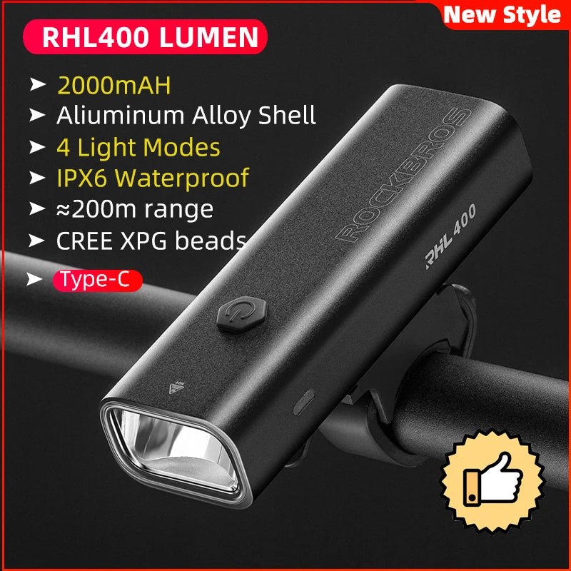 2000mAh Type - C LED Bike Light, Waterproof & Bright - Newport Finds