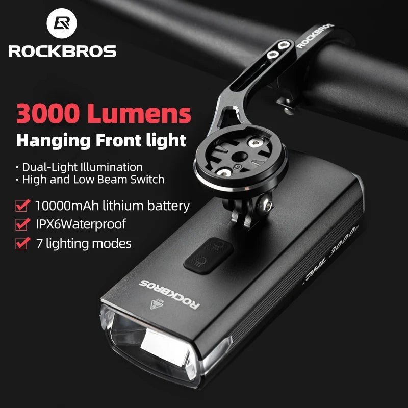 3000LM Rechargeable Bike Light - 10000mAh Safety Lamp - Newport Finds