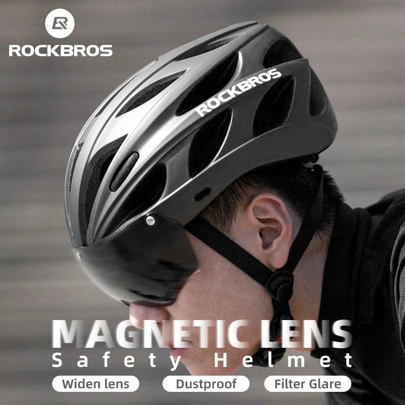 ROCKBROS Breathable Cycling Helmet with Goggles - Newport Finds