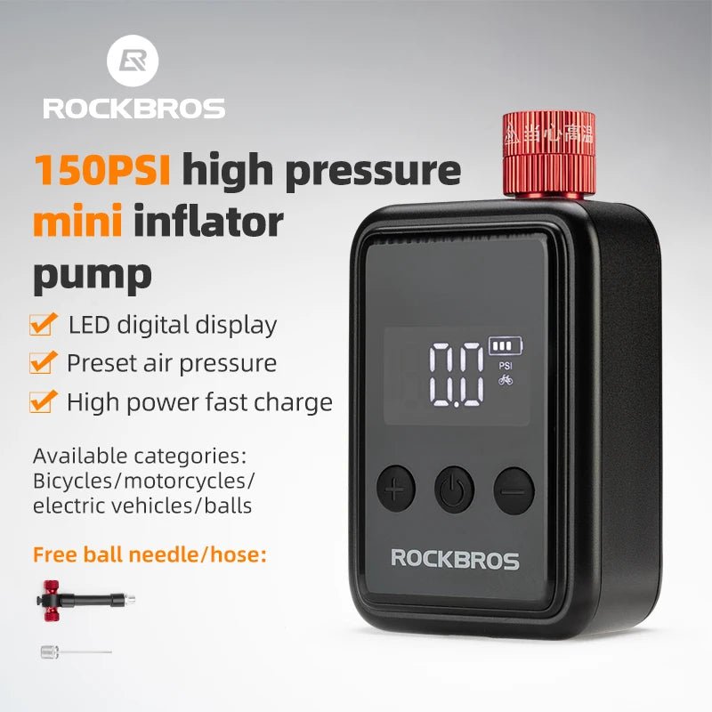 ROCKBROS Mini 150 PSI Portable Air Pump - Newport Finds