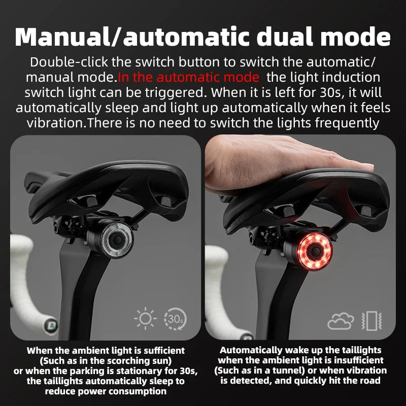 Smart Brake Sensing Bicycle Tail Light - Newport Finds